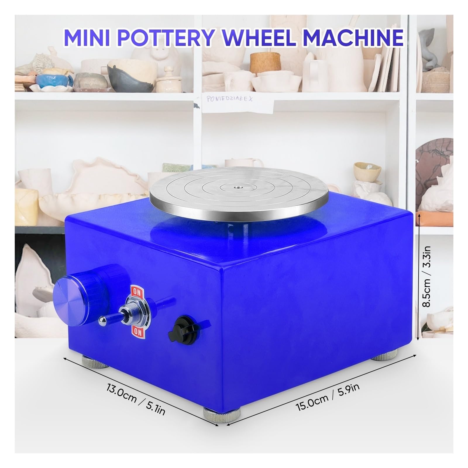 Miniaturowe Koło Garncarskie Z 2 Obrotowymi Elektrycznymi Kołami Garncarskimi, Narzędzie Do Gliny DIY Tacką Prac Ceramicznych, Rzemiosło Artystyczne Ceramicznej Obraca Się Stabilne Płynnie
