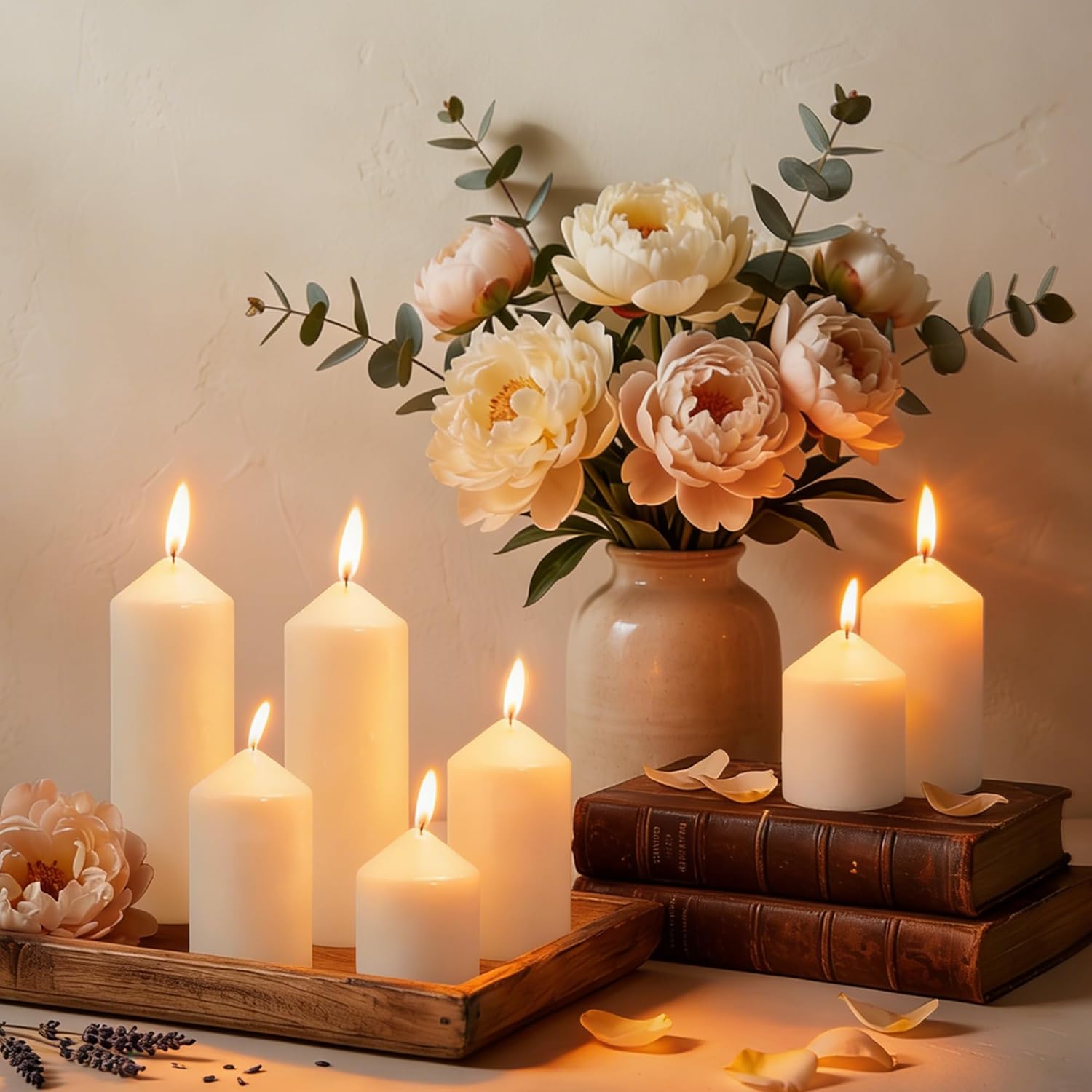 Pillar Candles Bulk Set - Unscented, Smokeless, Dripless | 3 Sizes: 2x3, 2x4, 2x6 Inches | Ideal for Weddings, Christmas & Home Decor (36, Ivory White)