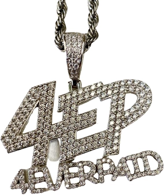 Custom 4EP Men Women 925 Italy White Gold Finish Iced Silver Charm Ice