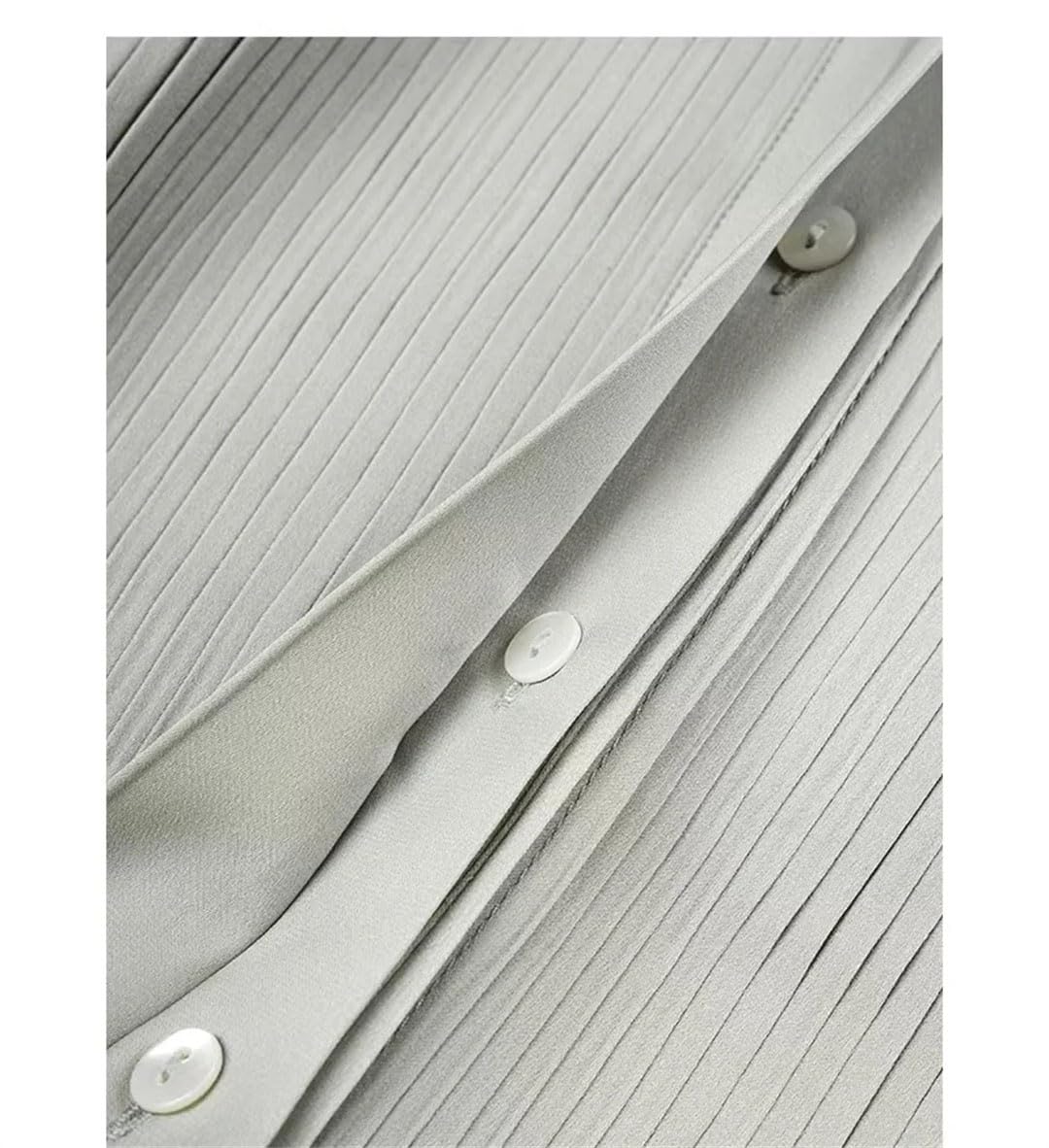 Camisas formales de negocios para mujer, plisadas, de manga larga, de seda satinada, para el trabajo