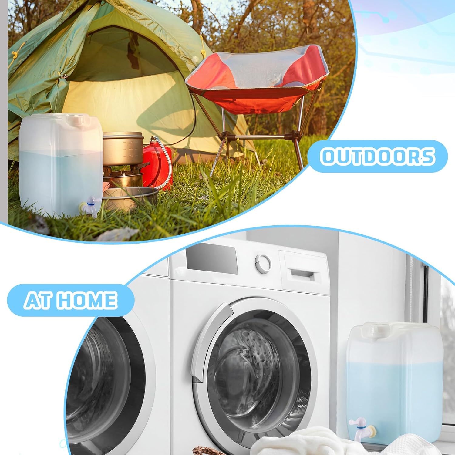 Maxdot 2 Pcs 5.3 Gallon Plastic Dispenser Carboy with Spigot Water Container with Spigot Camping Water Jug Storage for Lab, Pharmaceutical, and Industrial Use