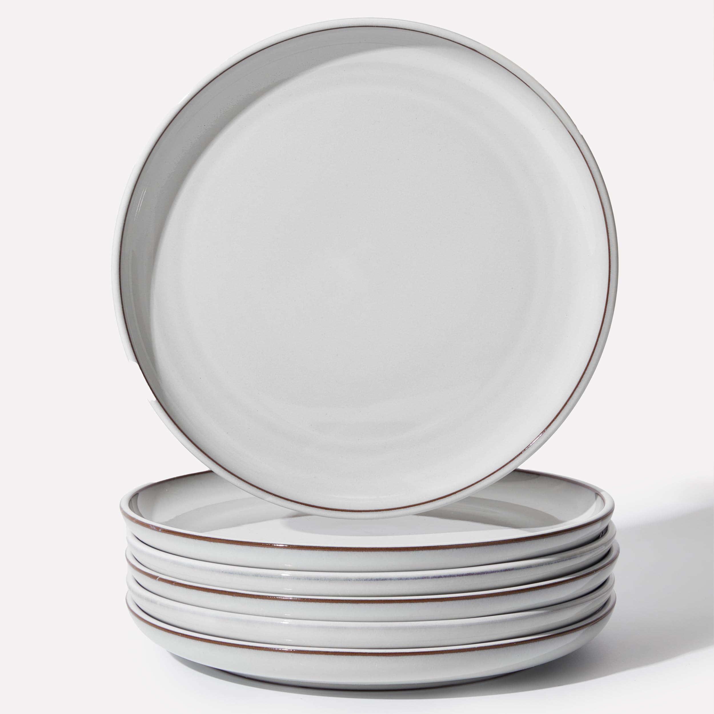 Pokini Ceramic Dinner Plates Set of 6, 10inch Salad, Dessert Plates Dishes