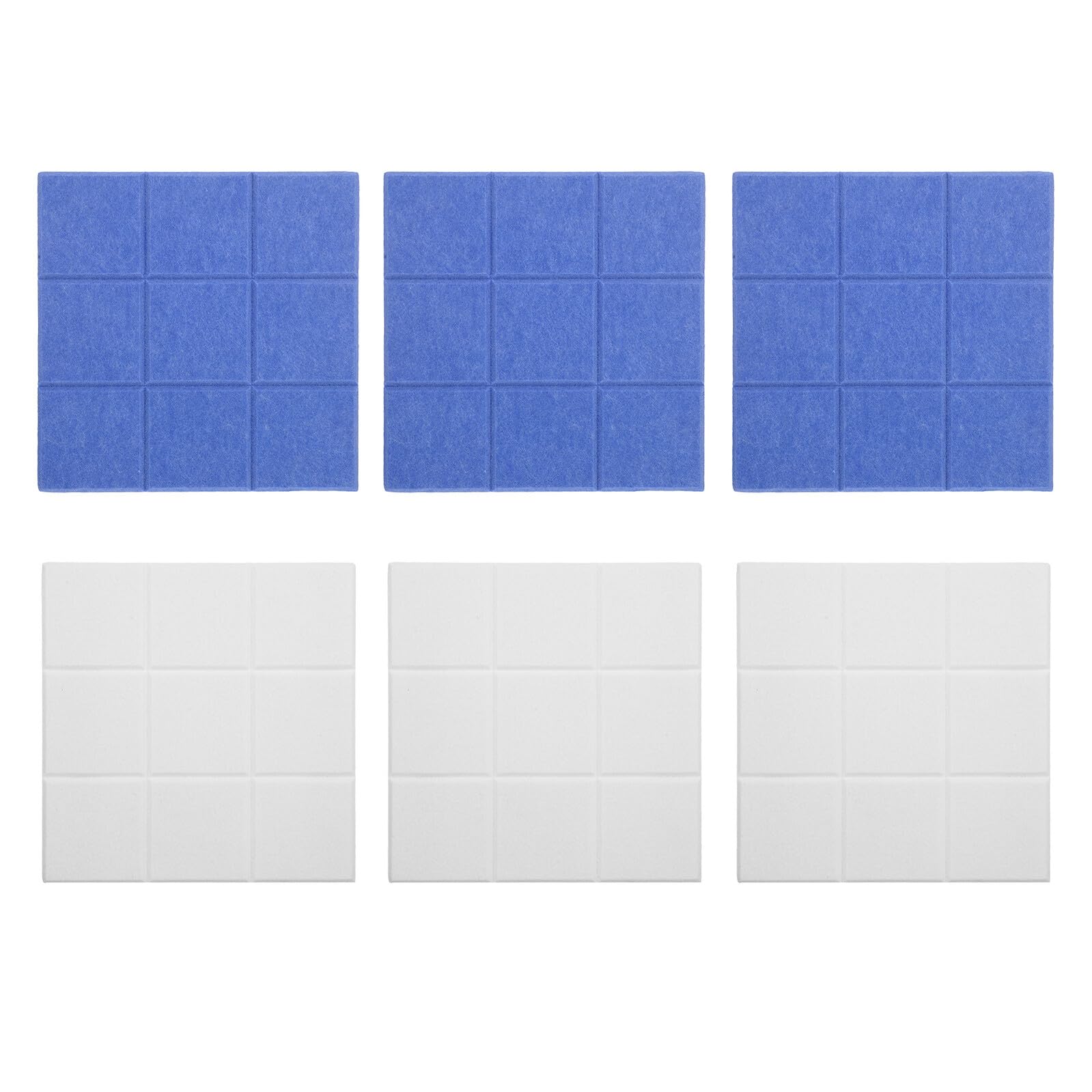 Alipis 6 piezas Tablero de Corcho Autoadhesivo Azulejos de Fieltro Removibles Decoración Mural para Oficina Hogar Escuela Fondo Pared Azul y