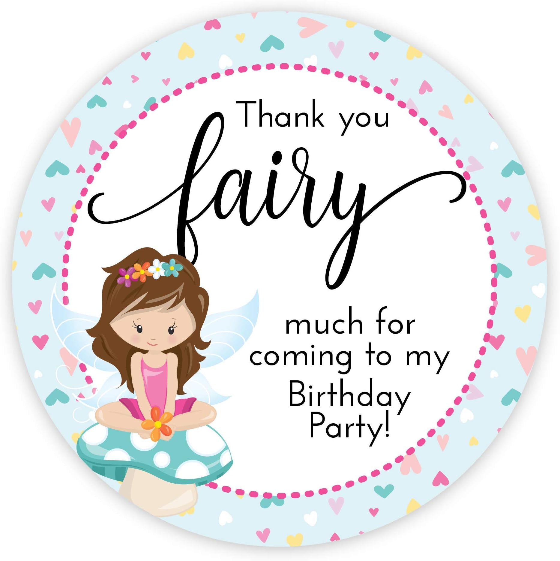 24-2" Fairy Birthday Party Favor Stickers, Pixie Labels (#675-1)