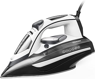 IRONDAY 1700W Steam Iron for Clothes, Rapid Heating, 3-Way Auto-Off, Spray Mist, Steam Burst, 14.07oz Water Tank, Adjustable Thermostat Dial