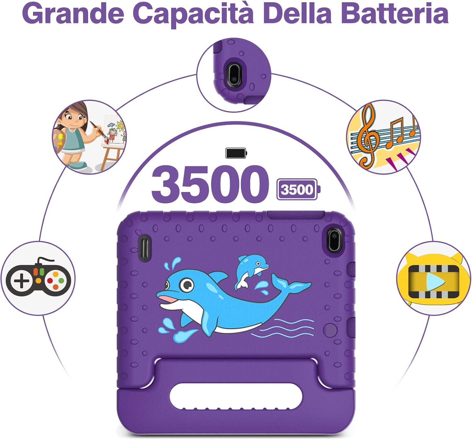 AOCWEI tablet bambini 7 pollici Tablet Android 13 7GB(4+3) RAM+64GB ROM(512 GB Espandibile)| FHD IPS | Controllo Parentale |Bambini educativi |2.4G WIFI |Bluetooth 5.0 |Tablets con Guscio in EVA AOCWEI tablet bambini 7 pollici Tablet Android 13 7GB(4+3) RAM+64GB ROM(512 GB Espandibile)| FHD IPS | Controllo Parentale |Bambini educativi |2.4G WIFI |Bluetooth 5.0 |Tablets con Guscio in EVA