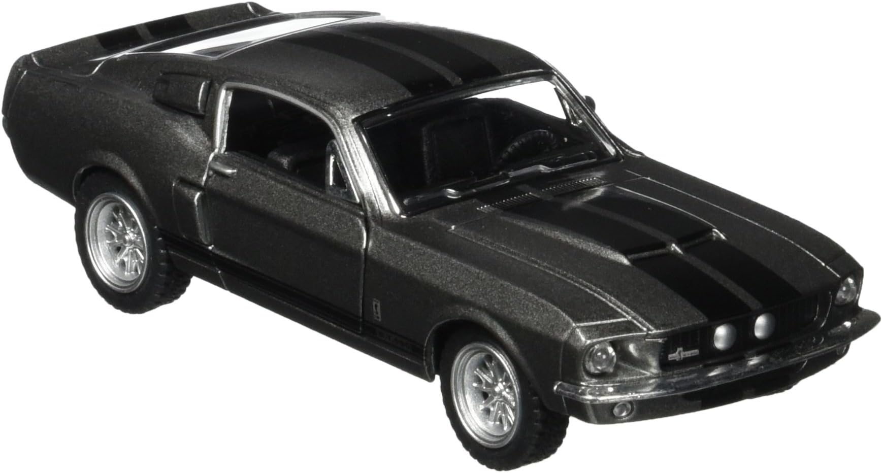 KiNSMART - 1967 Ford Shelby Mustang GT500 1:38 Scale 5" Die Cast Metal Model Toy Muscle Car (Grey)