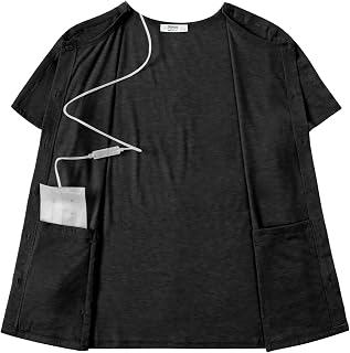 Mastectomy Shirts with Drain Pockets Tear Away Side Shoulder Surgery Tops for Women Chemo Shirts for Port Access