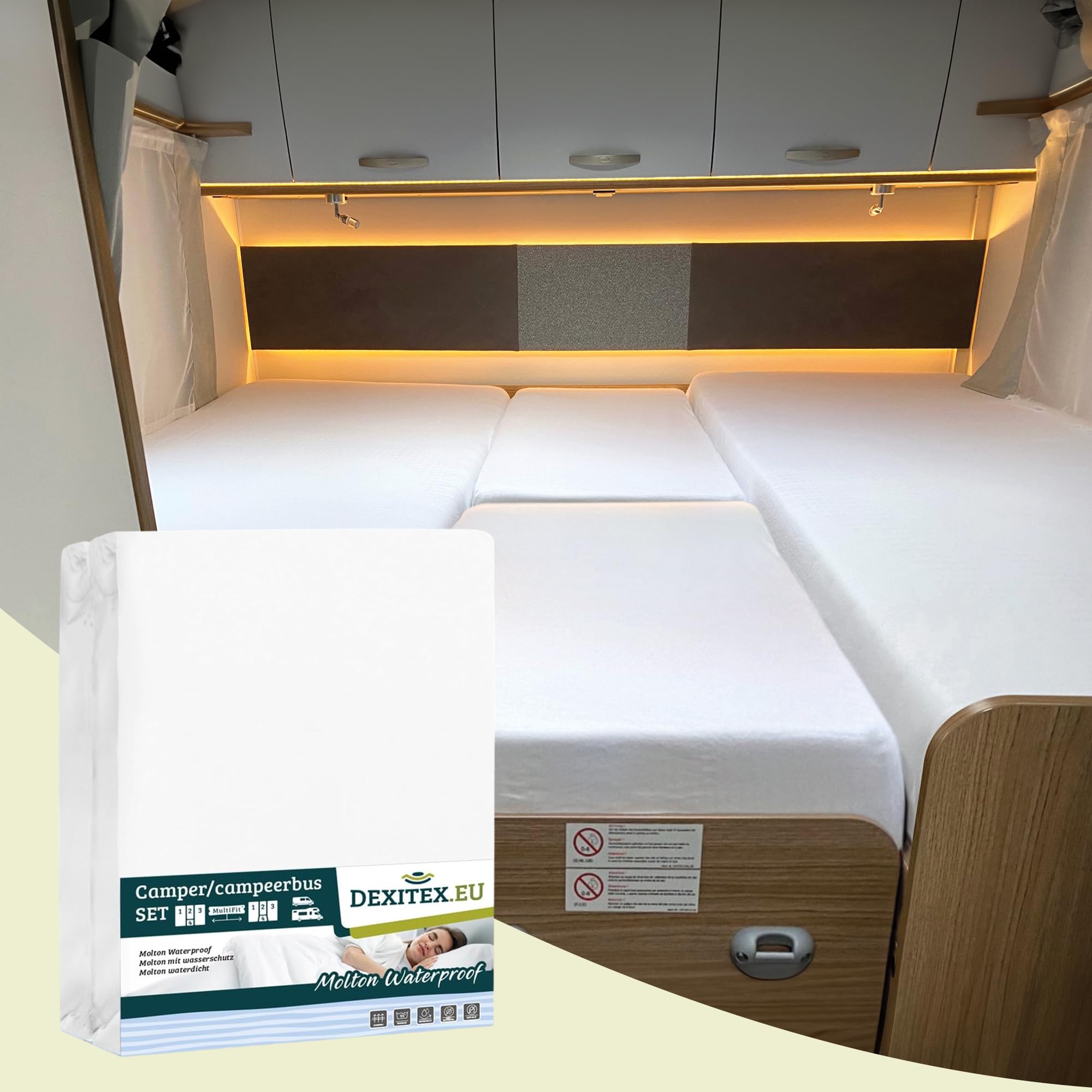 Protège-matelas camping-car pour lit nomade lot de 4 protections étanches coton