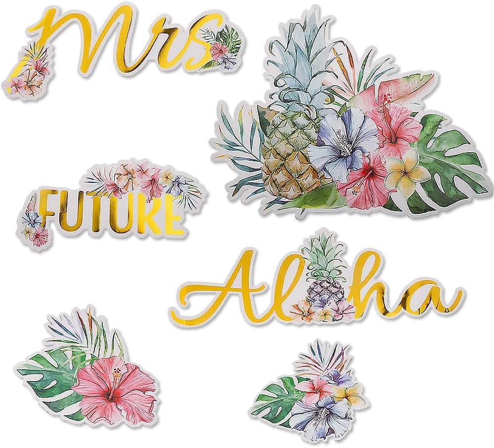 Fun Express Elevated Luau Bridal Shower Wall Cutouts - 6 Pieces