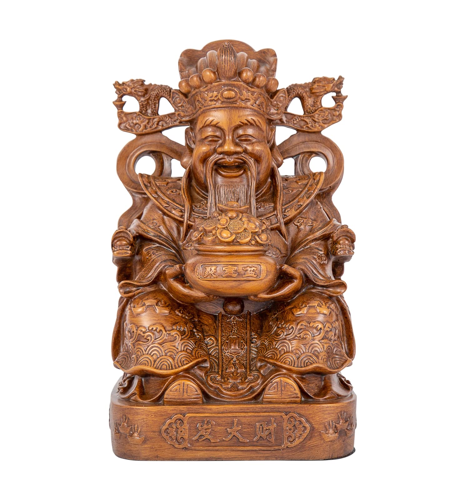 Top Resin CAI Shen Statue, Caishen Statue - God of Wealth and Fortune, Caishen Figurines & Sculpture, Tsai Shen Yeh, Feng Shui Gifts & Decor,Feng Shui Statue,Chinese New Year Gift