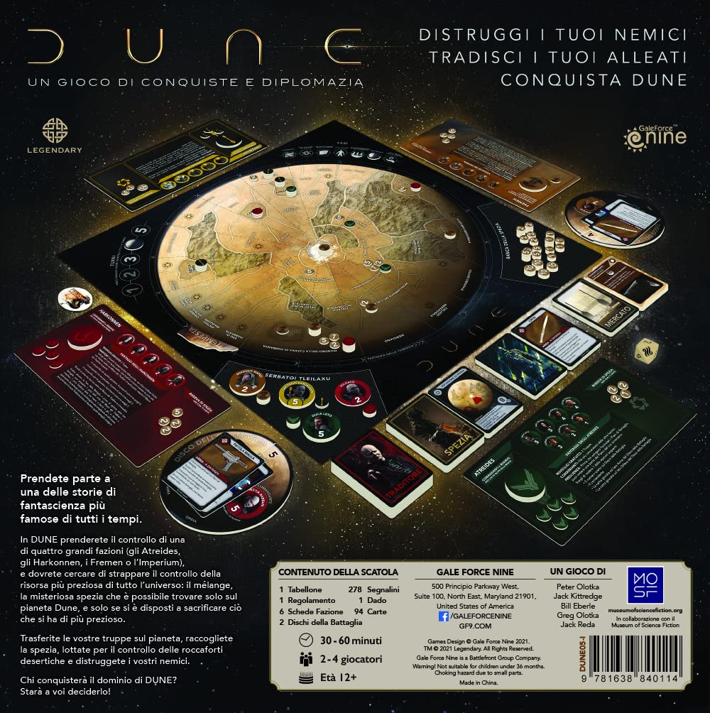 Asmodee - Dune: Un Gioco di Conquiste e Diplomazia, Gioco da Tavolo di Guerra e Tattica, 2-4 Giocatori, 14+ Anni, Edizione in Italiano