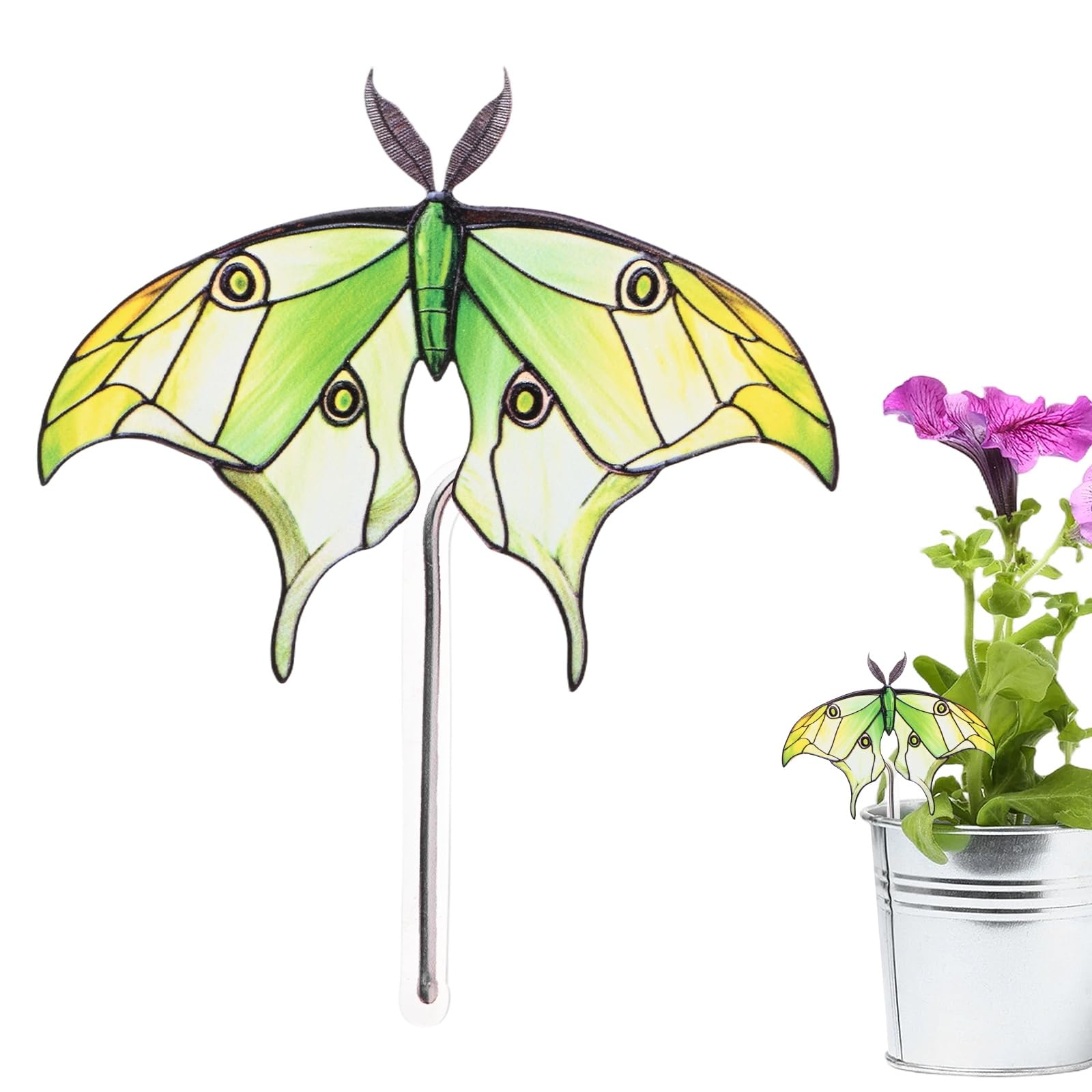 M METERXITY 1-Pack Butterfly Acrylic Stakes 4.7 Inch Bird Garden Decoration Ornament Potted Plant Decorative Signs for Flower Pot/Planter/Yard/Patio/Outdoor/Indoor[Butterfly 5]