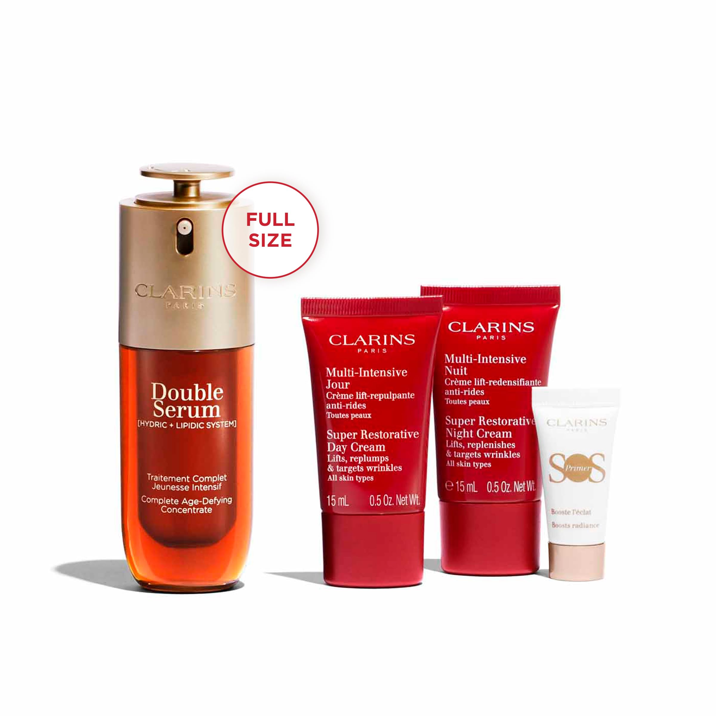 Set Clarins Doble Serum 50Ml+Multi-Int 15Ml+Noche 15Ml+Mini+Neceser Hautpflegeprodukt