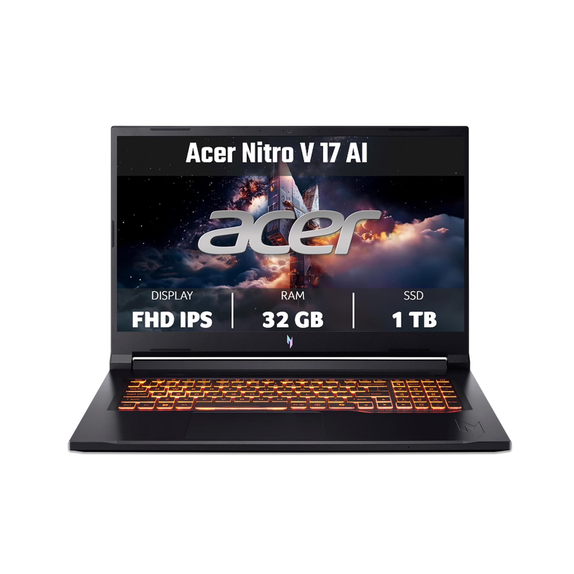 Acer Nitro V 17 AI | Notebook Gaming | 17.3" | Ryzen 7 | NVIDIA RTX 5070 | 17.3" FHD IPS 144Hz | AMD Ryzen 7 260 | NVIDIA RTX 5070 | 32GB RAM | 1TB SSD | | Windows 11 | Tastiera IT QWERTY