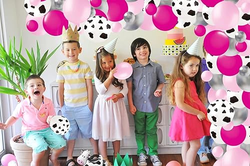 Miniatura 2 de Kit de arco de guirnalda de globos de vaca – 125 globos plateados metálicos rosa rosa claro rosa para vaqueras occidentales, cumpleaños, boda,