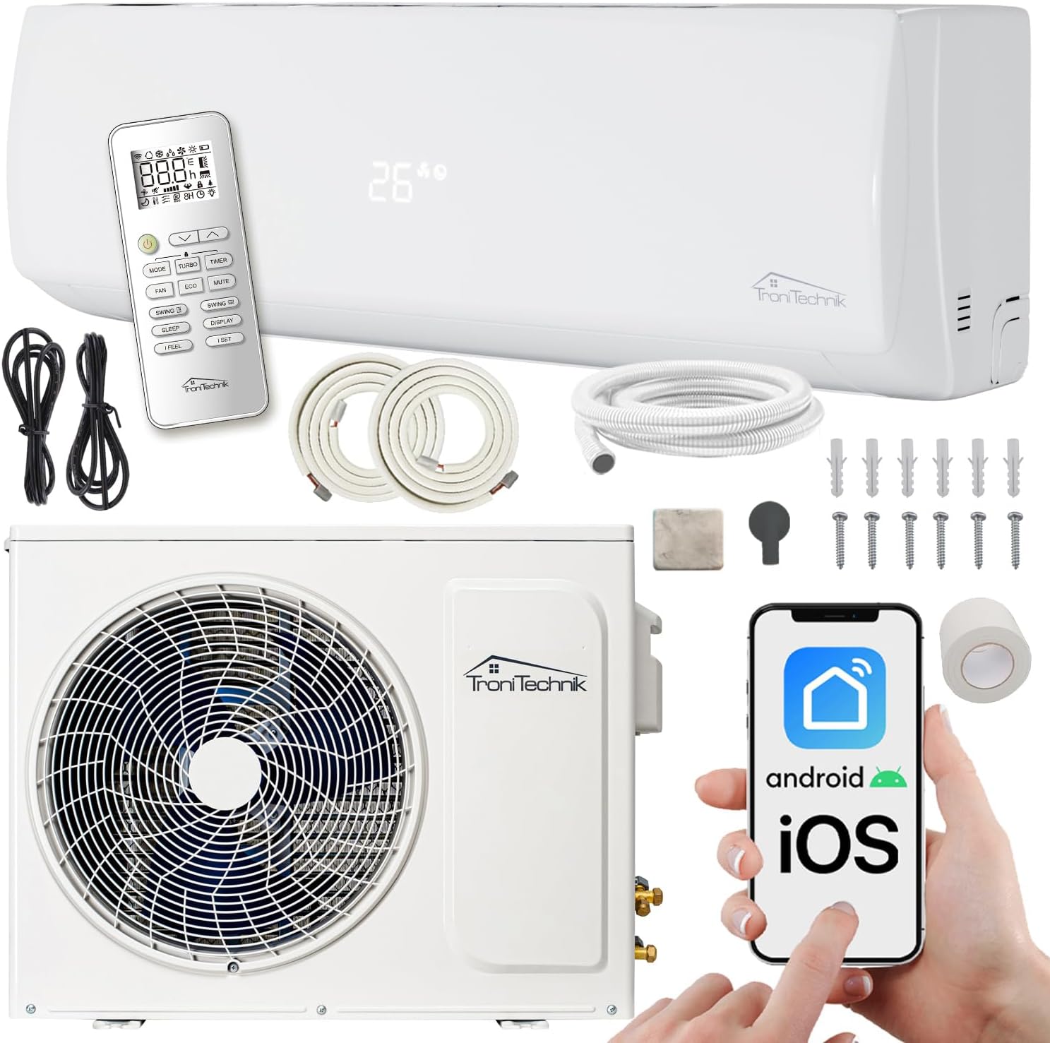 KESSER® Klimaanlage Set Split - mit WiFi/App Funktion Klimagerät ...