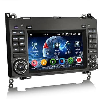 Erisin Android 16 Car Radio 2Din GPS Navigation for Mercedes Benz A/B Class W169 W245 Sprinter Viano Vito VW Crafter 7 Inch CarPlay Android Car WiFi 4G Bluetooth DSP DAB+ OBD2 Canbus USB 8 Core 4GB +