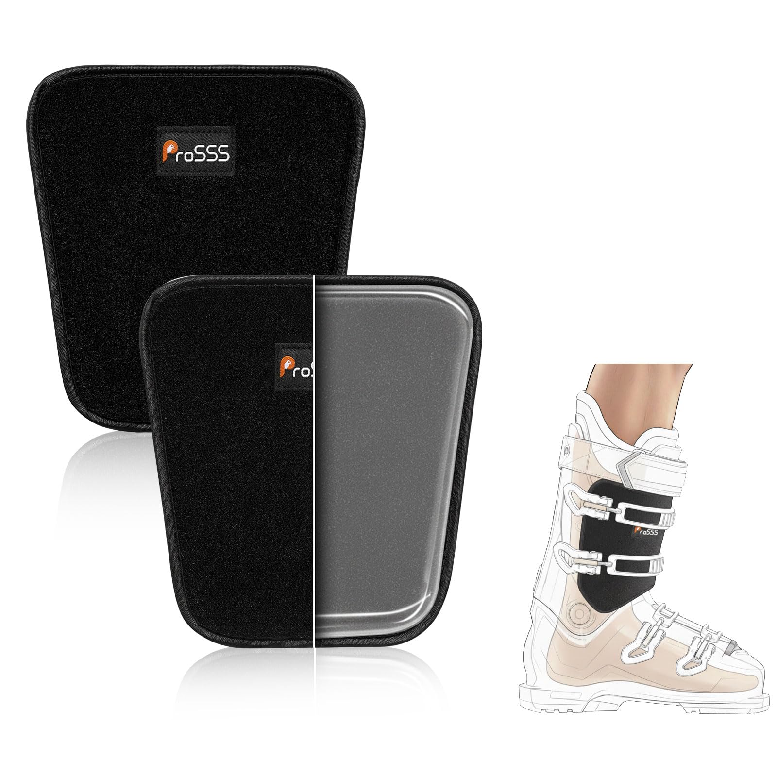 ProSSS Kids Ski & Snowboard Shin Guards, 2-Pack Gel Shin Pads