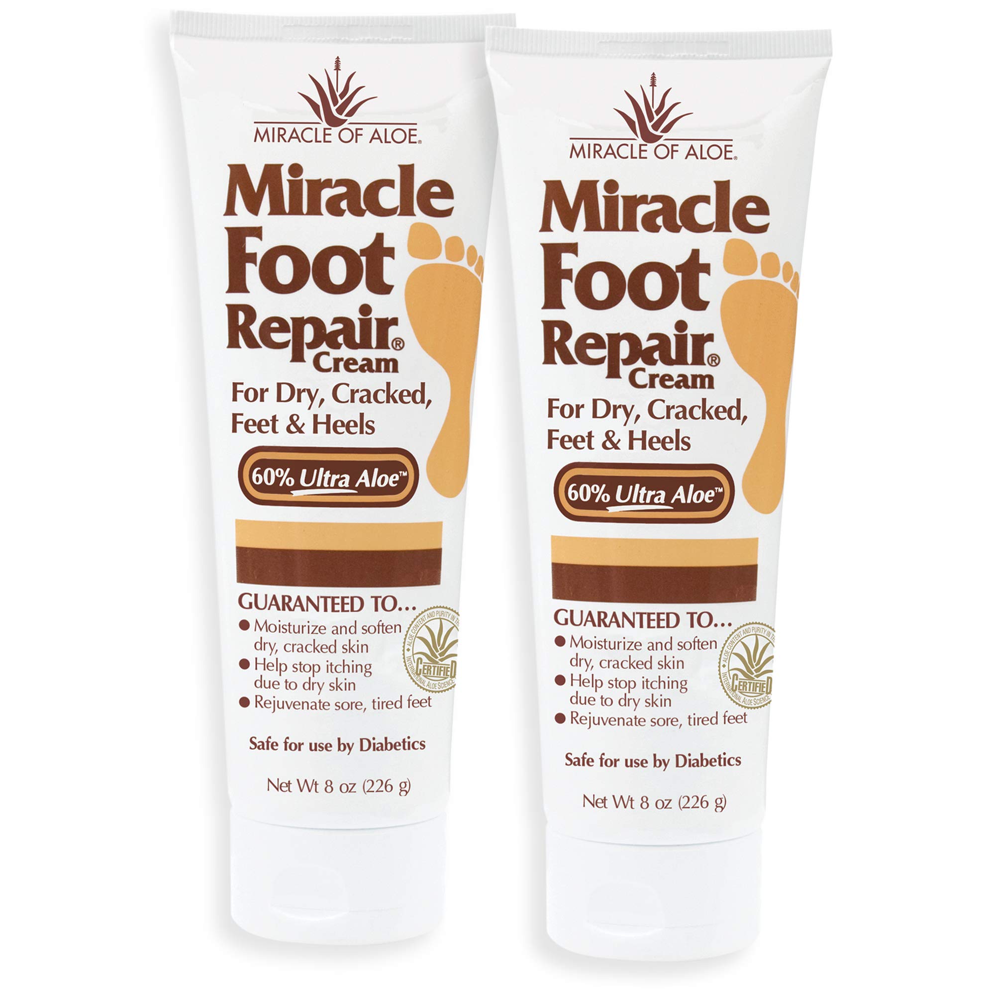 Buy Miracle Foot Repair Cream 8 Ounce Tube (2) 60 Pure Aloe Vera