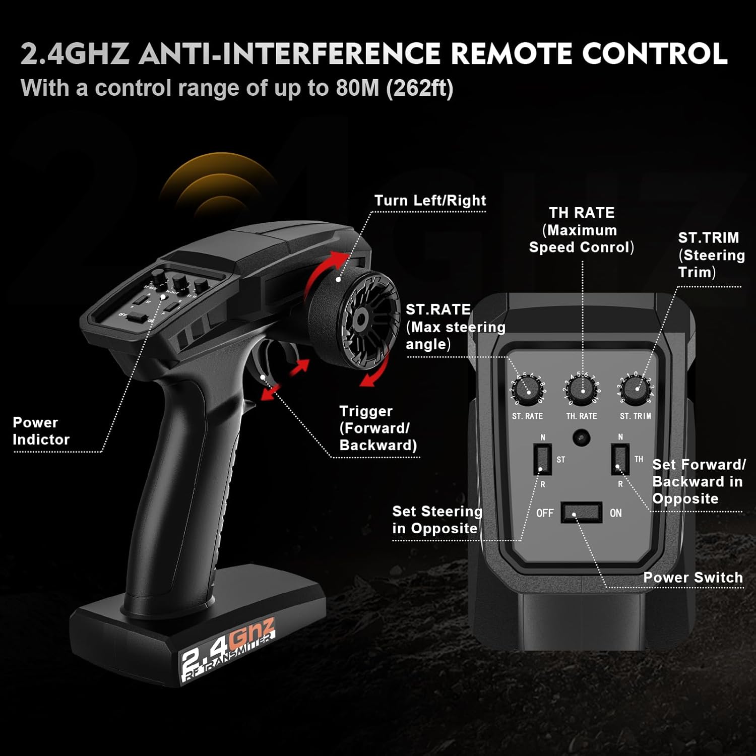 Brushless Remote Control Car, 1:14 Scale RC Car, 55KPH High Speed RC Truck, 4X4 Off-Road Remote Control Truck, IPX4 Waterproof Buggy, 2.4GHz Transmitter, Two Li-Po Batteries - Image 7