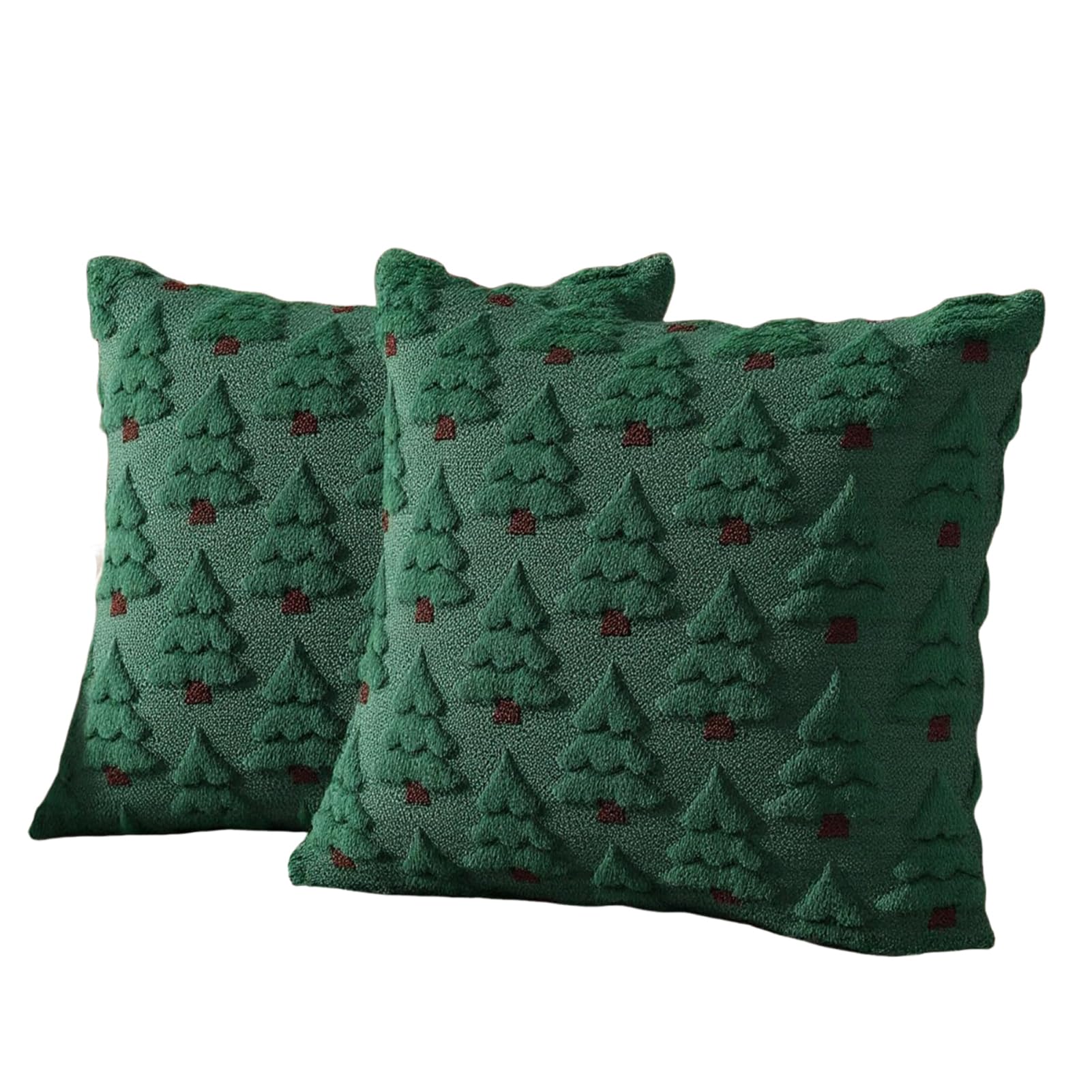 ALCXAZS Green Throw Pillowcase Set Soft Plush Covers For Home And Office And Christmas Day Christmastree Decorations Set Washable Christmas Tree Pillow Covers, tree