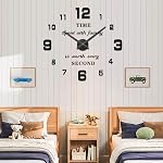 Vangold Large Frameless Wall Clock Sticker DIY Wall Clock Kit Home Decoration for Livingroom Bedroom Kitchen