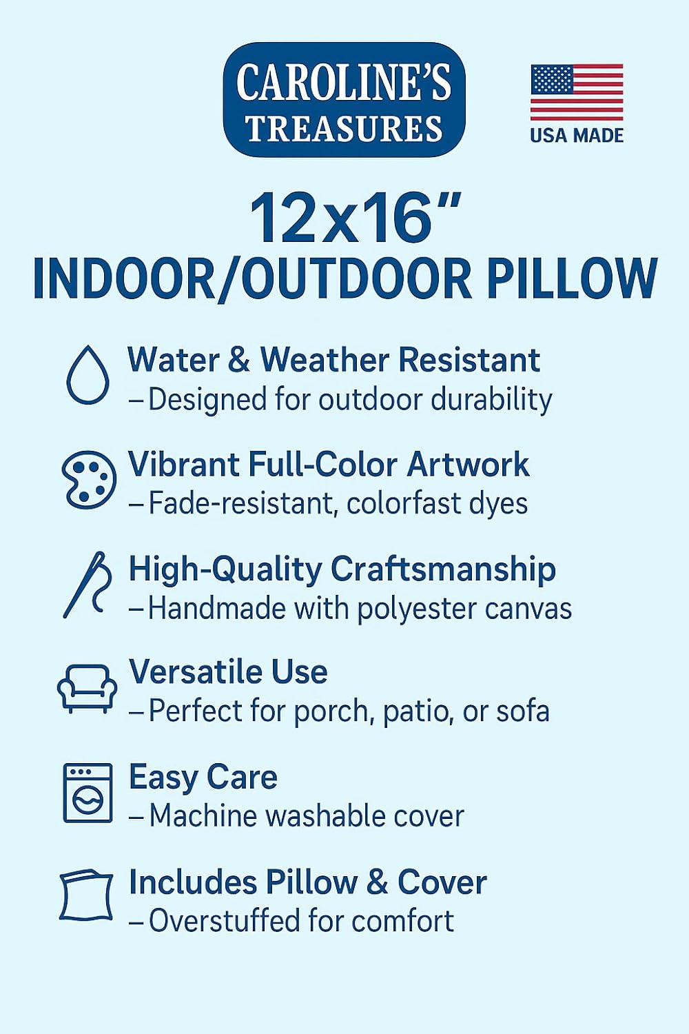 Caroline's Treasures AMB1161PW1216 Snoozing Schnauzer Canvas Fabric Decorative Pillow Machine Washable, Indoor Outdoor Decorative Pillow for Couch, Bed or Patio, 12HX16W