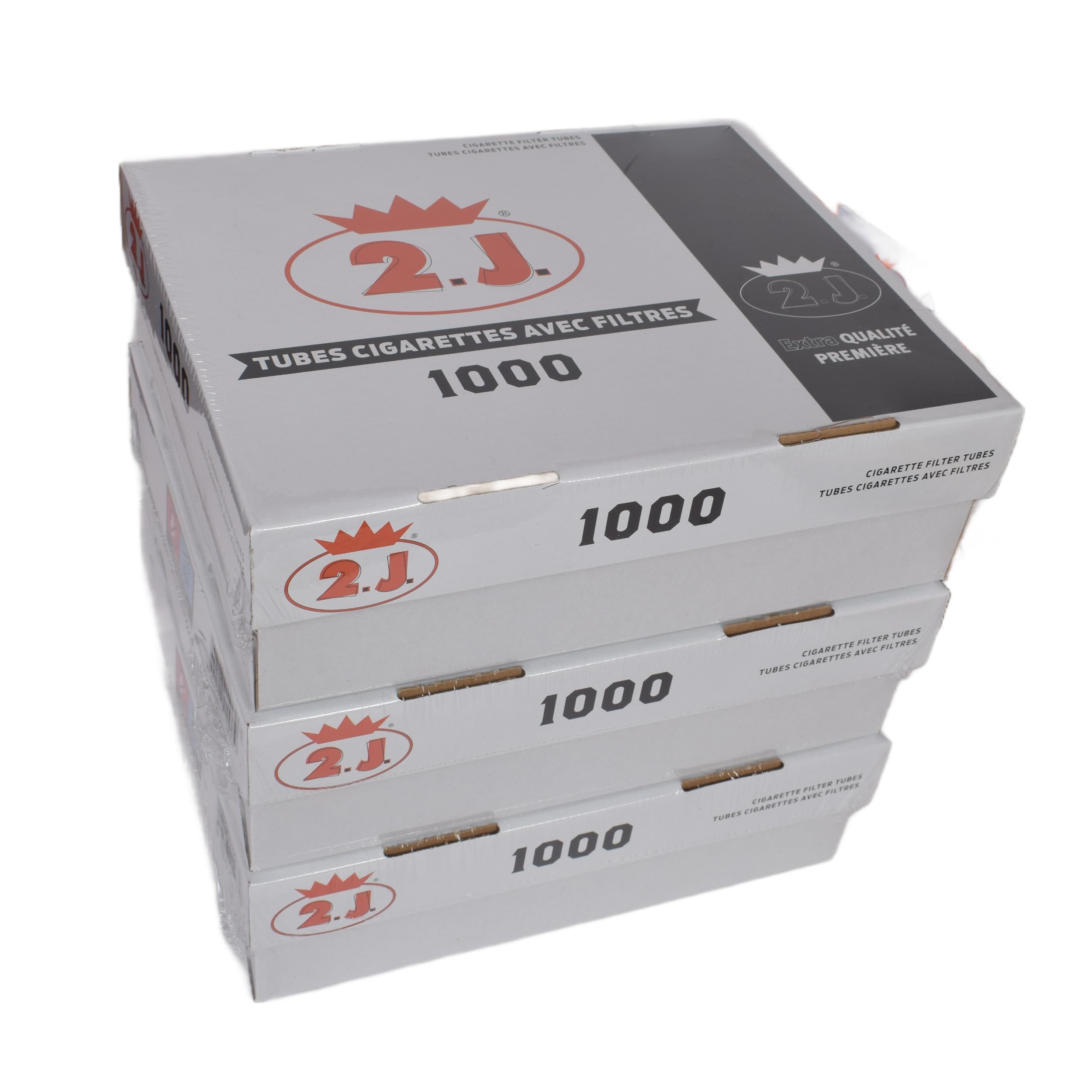 2J Lot de 3000 Tubes à Cigarette Extra dans Leur boîte, Lot De 3 Boites de