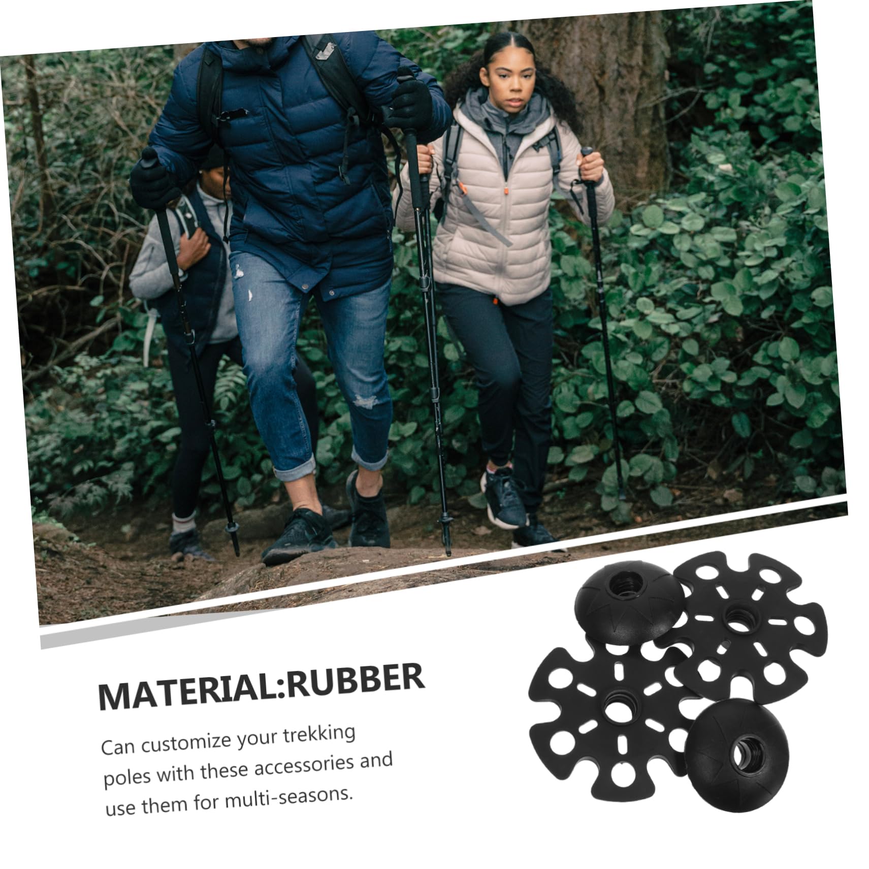Anneome 4pezzi Punte Per Bastoni Trekking Copertura Antiscivolo Accessori Per Escursionismo e Alpinismo Resistente e Facile Installare Compatibile
