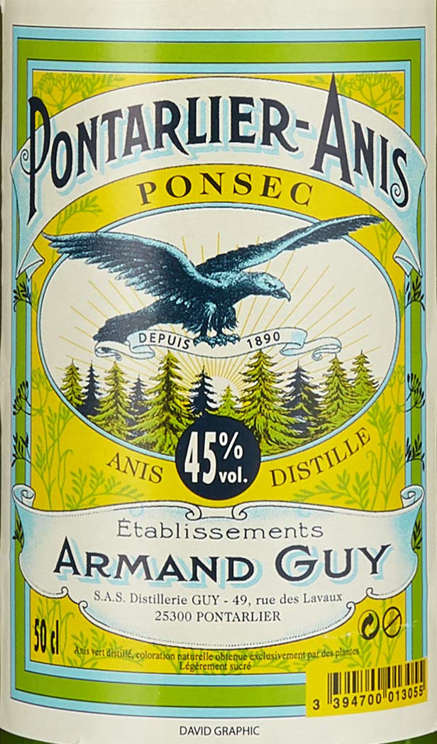 Distillerie Pierre Guy Pontarlier Anis Distille Ponsec Absinth (1 x 0.5 l)