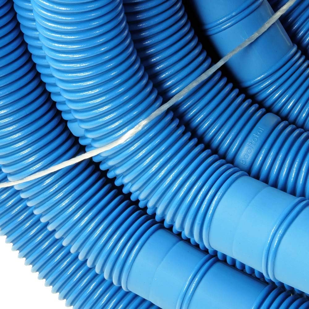POOL Total Schwimmbadschlauch Ø 38 mm Blau - Flexibler Poolschlauch aus PE - Integrierte Muffen alle 1,50 m - Trittfest & beständig - Made in Germany - 12 m