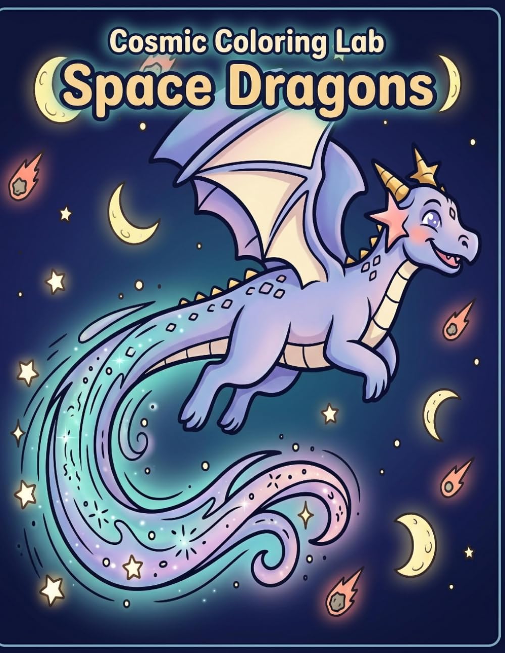 Cosmic Coloring Lab: Space Dragons Coloring Book for Kids and Adults – Cute Celestial Dragons, Magical Space Creatures, and Easy Relaxing Fantasy ... Celestial Creatures Magical Cosmic Scene