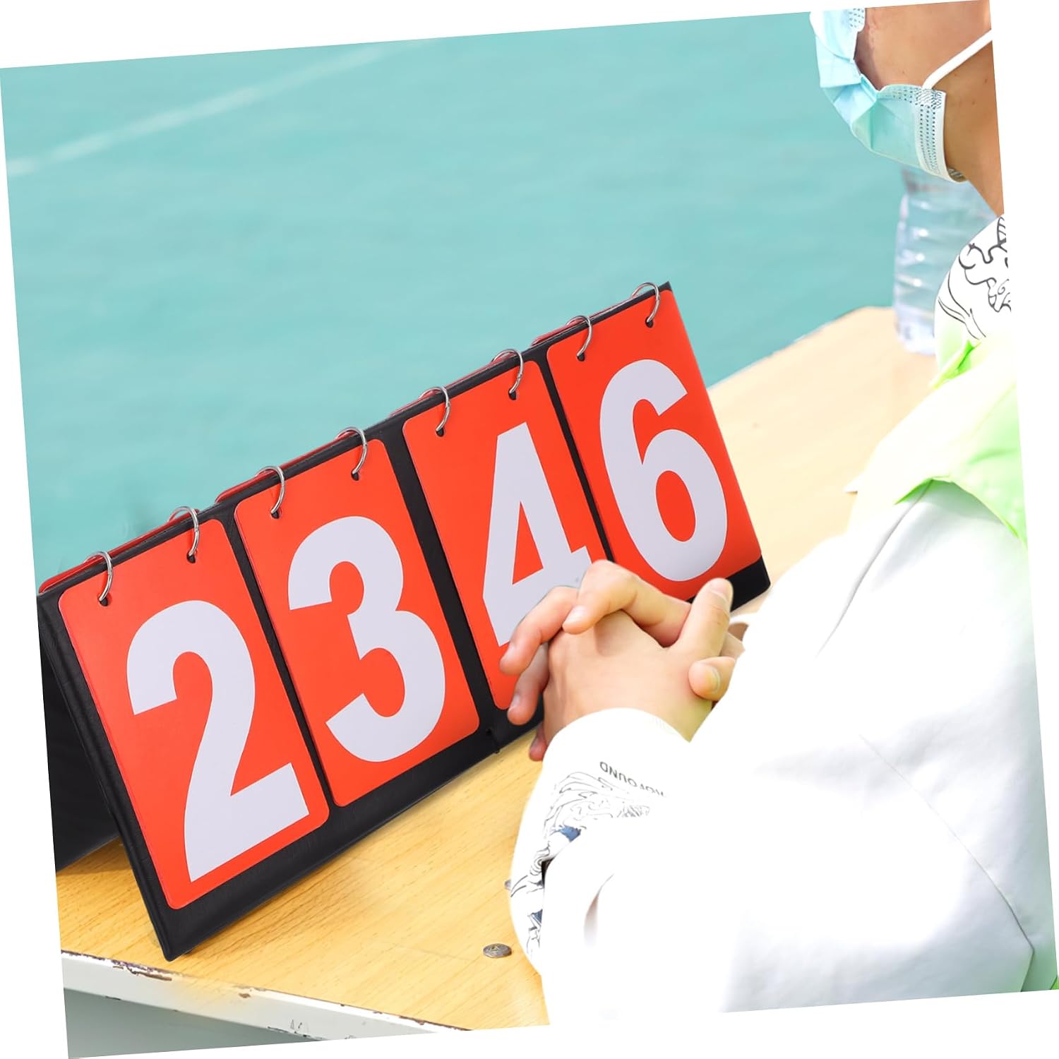BESPORTBLE Tabletop Scoreboard Flipper Portable Multi Sport Scoreboard for Basketball Football and More Durable Display for Games Red