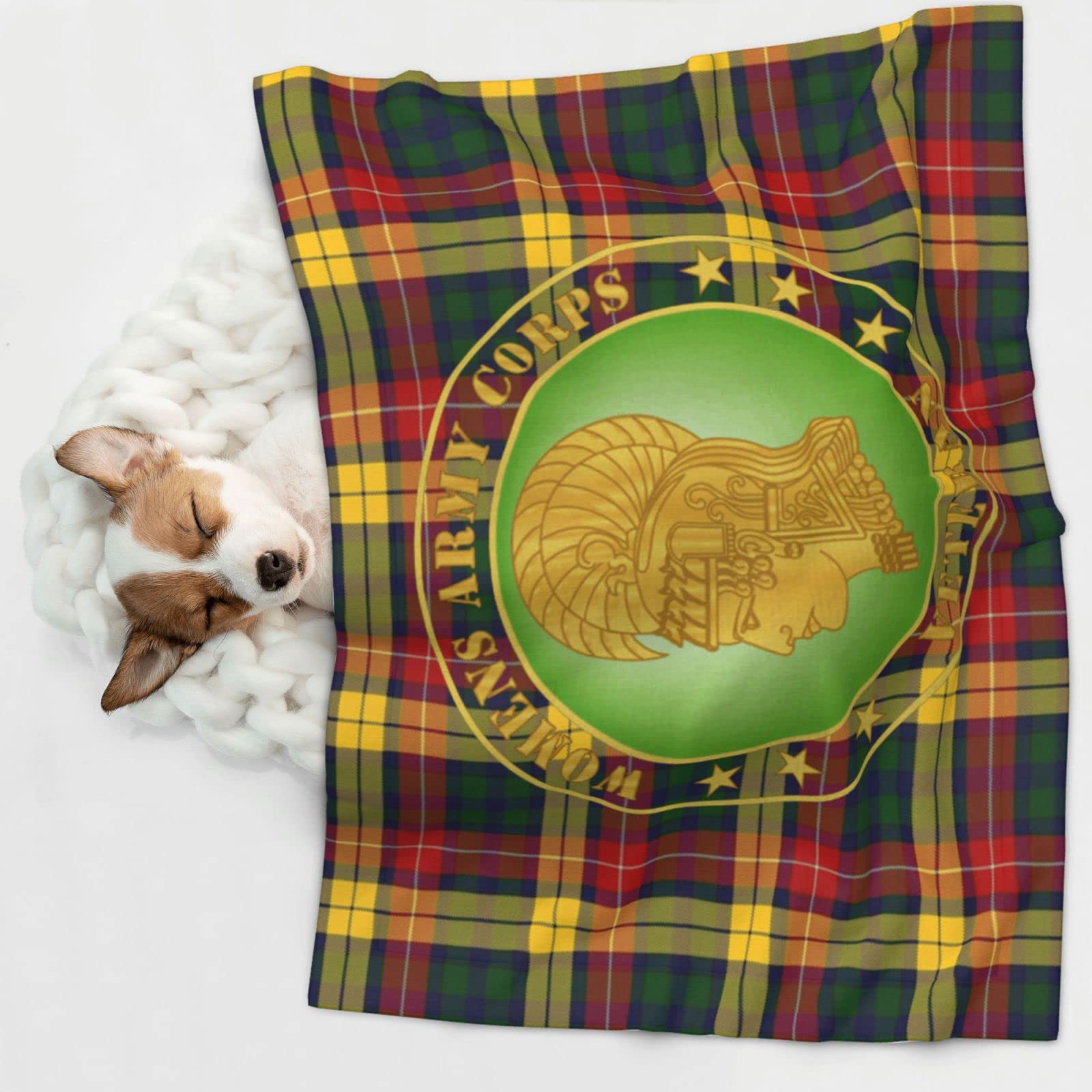 Womens Army Corps Veteran Soft and Cozy Pet Blanket for Dogs and Cats - Versatile and Comfortable Medium