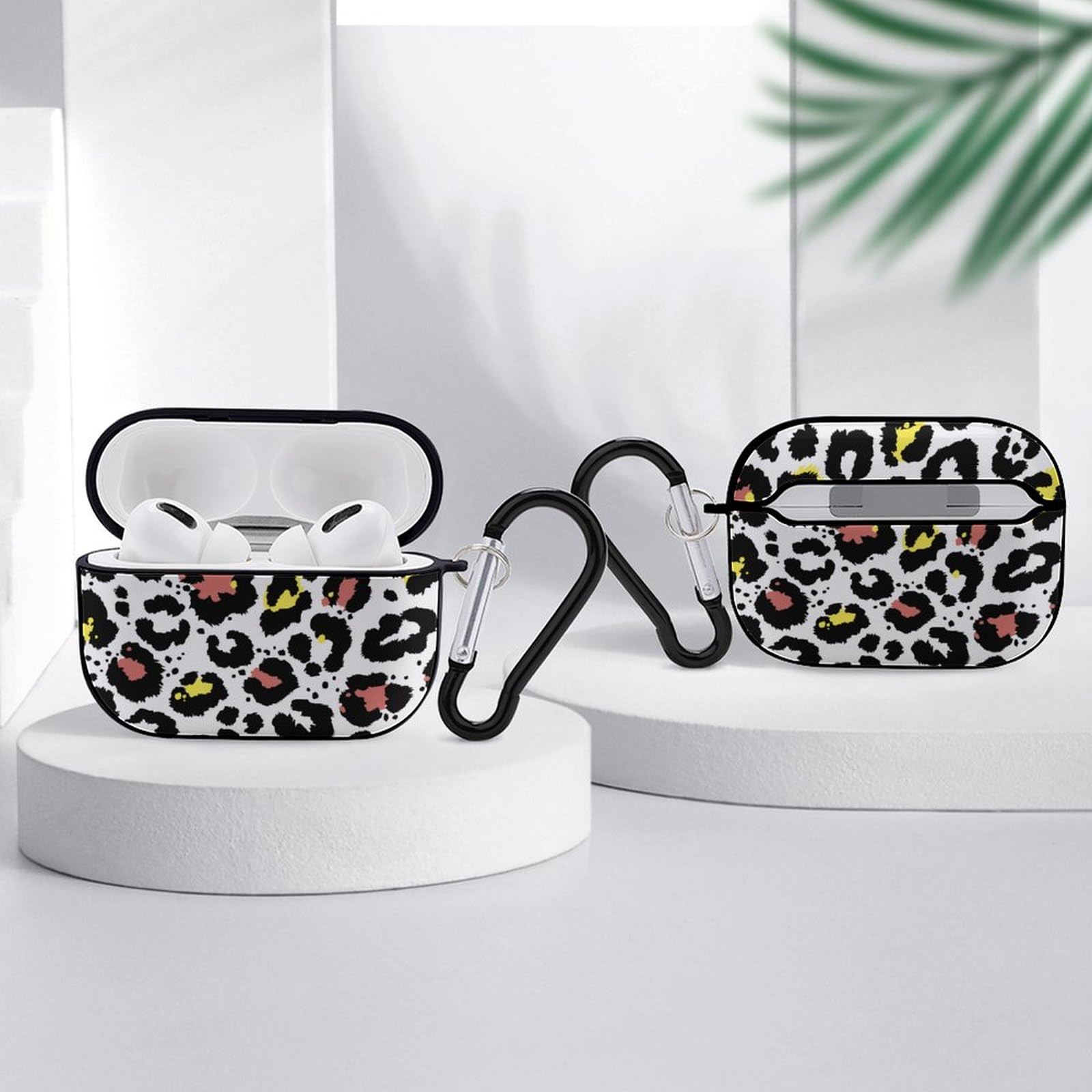 AirPods Pro 本体 ホワイト ヒョウ柄ケース付き airpods pro ケース 韓国 第2世代 エアポッズプロ レオパード ヒョウ柄