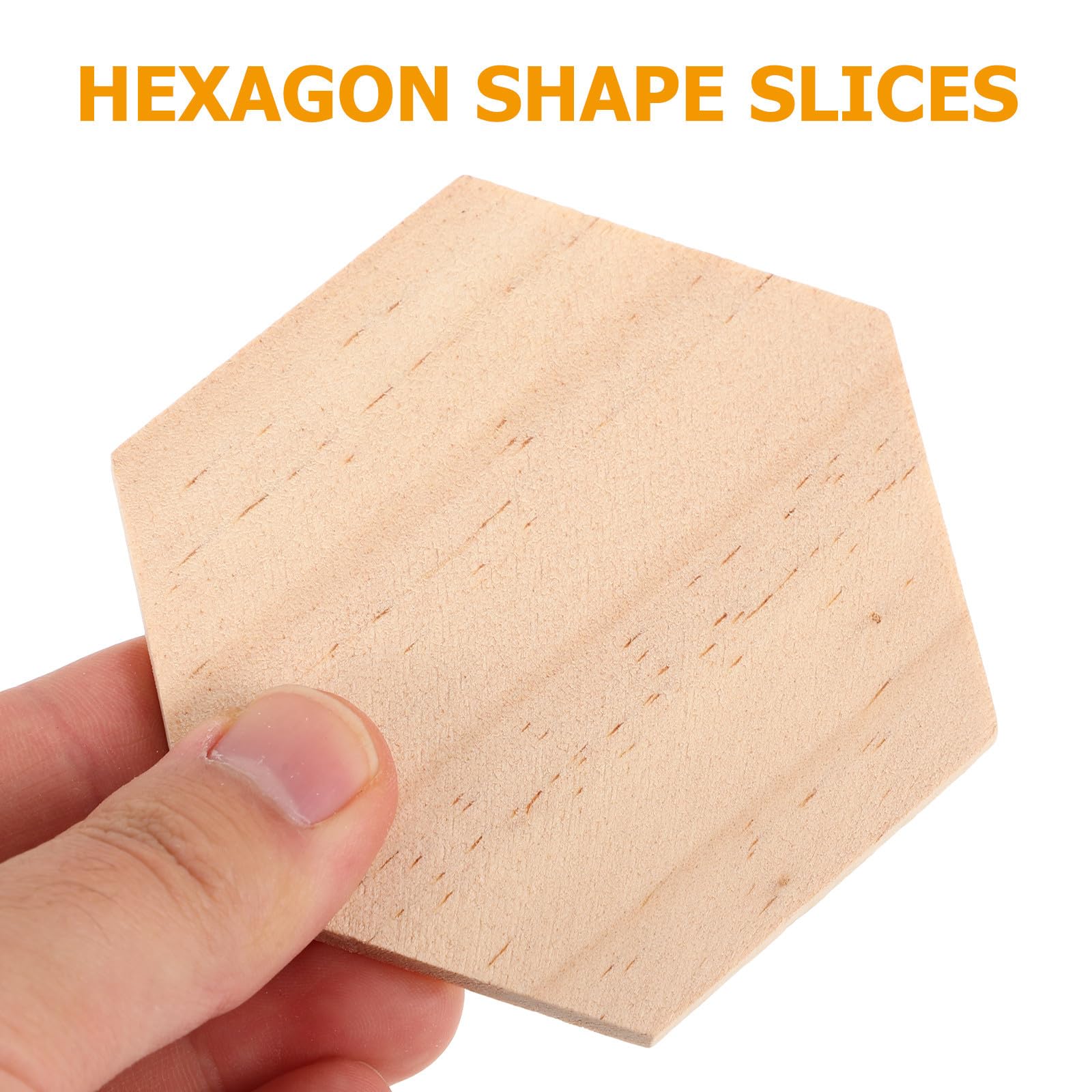 TEHAUX 25 Pezzi Fette Esagonali in Legno Beige Pronte da Decorare Facili da Dipingere per Ornamenti Natalizi e Decorazioni la Casa