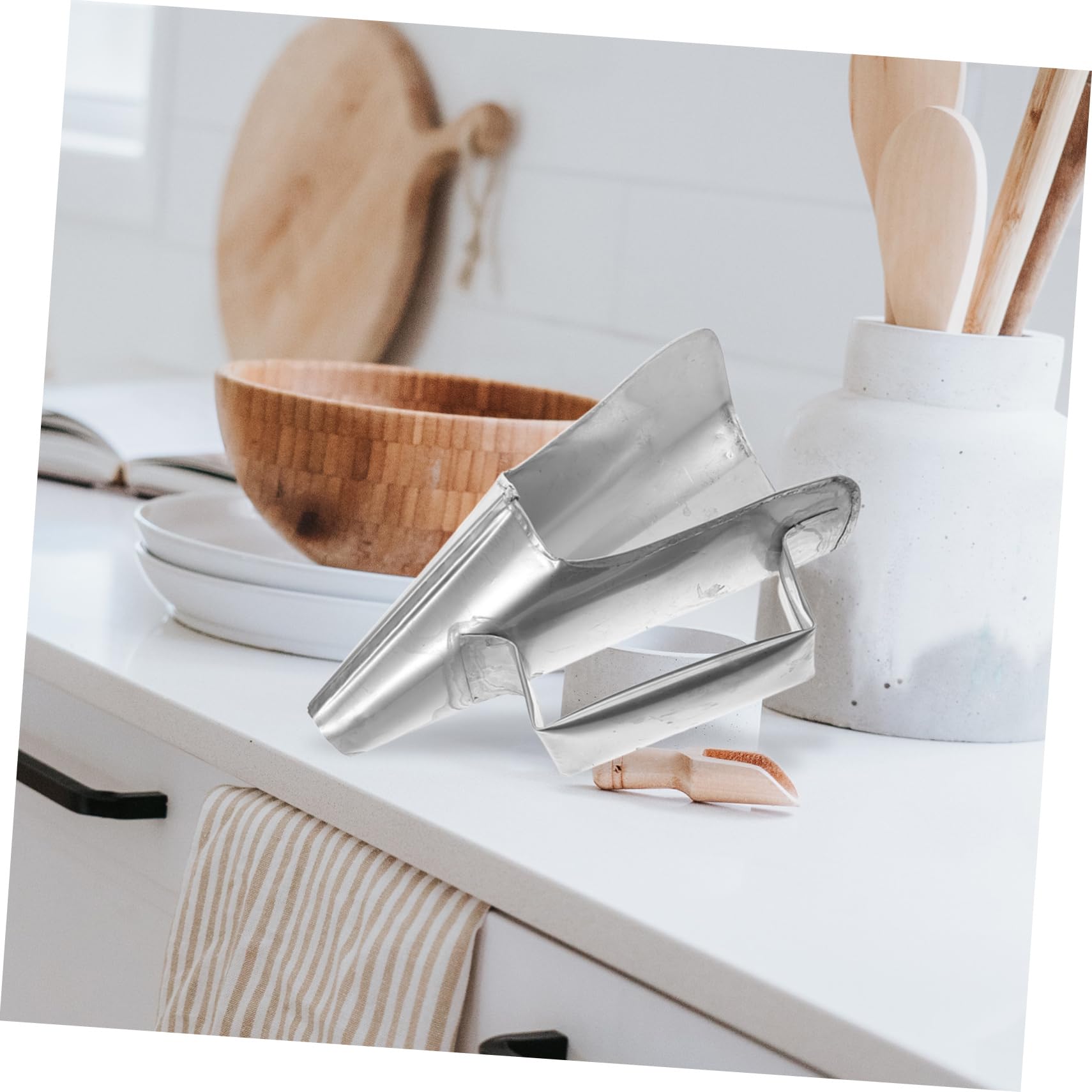 Gatuida Imbuto Alimentare in Metallo per Inscatolamento a Bocca Larga, Imbuto di Riempimento per Sacchetti di Snack con Manico Ergonomico Antiscivolo, Utensile Cucina per Artigli di Pollo
