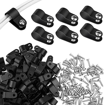 Amazon | VIPMOON ケーブルクリップ ネジ止め 100個入り 直径10.4mm R