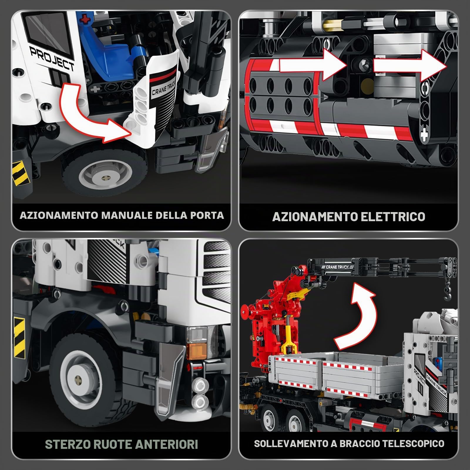 Blocchi da costruzione per camion gru telecomandati, Gru giocattolo telecomandata, Braccio robotico che può essere ruotato e sollevato, 22011 Regalo per ragazzi e ragazze dai 14 anni in su, 2178Pcs