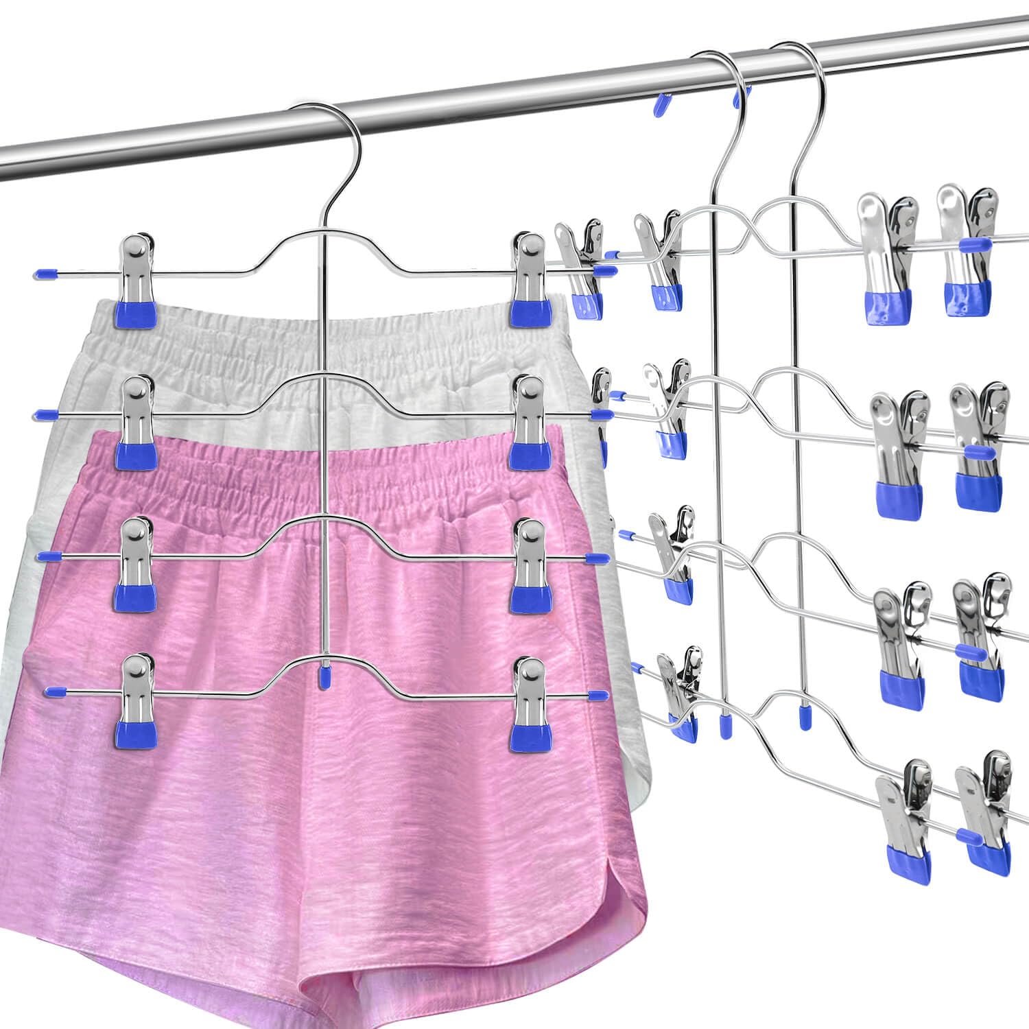 Lot De 3 Cintres à 4 Niveaux Pour économiser De L'espace - En Métal - Antidérapant - Organiseur