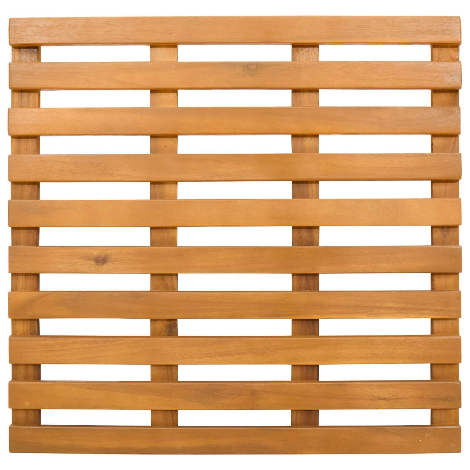 Lot de 2 tapis de bain uni, marron, en bois, 50 x 48 x 2,5 cm, antidérapant, absorbant, avec design ventilé, pour salle de bain, douche, sauna, chambre d'amis, protection confortable contre l'humidité
