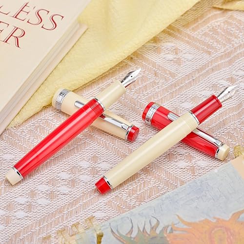 Miniatura 9 de Jinhao 82 - Pluma estilográfica de resina de iridio extrafina y fina con convertidor color azul claro con clip plateado