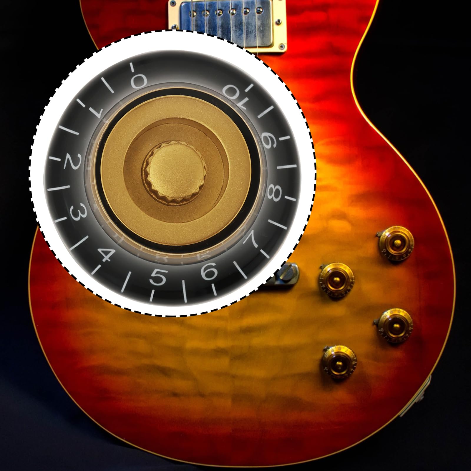 Create idea 4 PCs Guitar Speed Control Volume Tone Knobs 6mm Compatible with Gibson Les Paul - Image 3