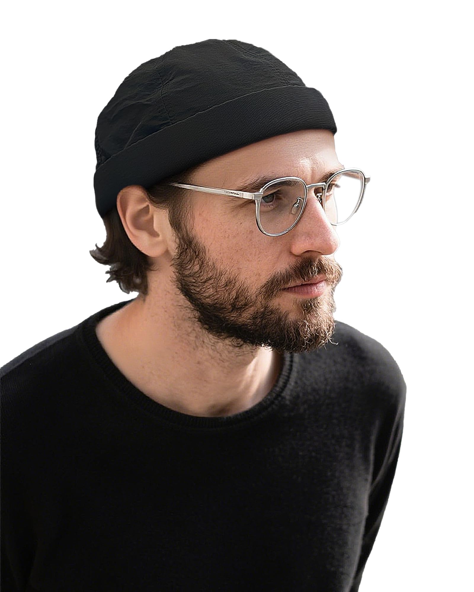 Clakllie waterdichte dockermuts voor vrouwen en mannen randloze beanie-mutsen verstelbare zeemanspet arbeidersschedelmuts zonder rand havenmutsen, One size