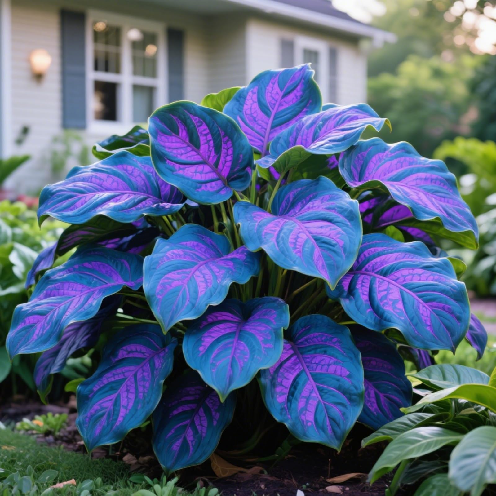 Shade-Tolerant Hosta Rhizomes/Suitable for Shade Planting/Ground Planting in Groups/Low-Maintenance Flower/that Grow Fast/Golden Jade Carving-4 Roots-J