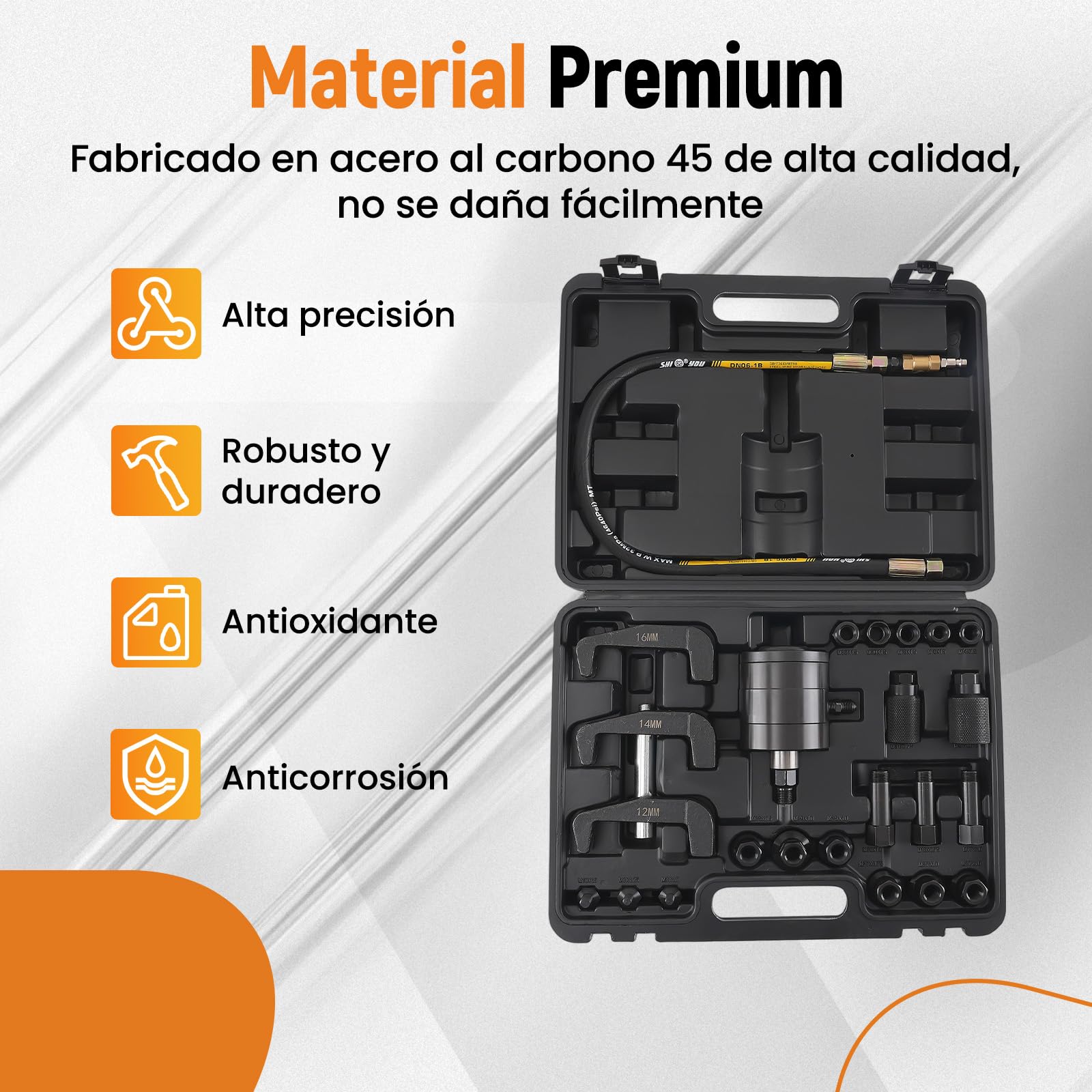 maXpeedingrods Herramienta de extracción de inyectores diésel | inyectores de aire comprimido neumáticos, extractores de inyectores, extractor de inyectores, 19 adaptadores