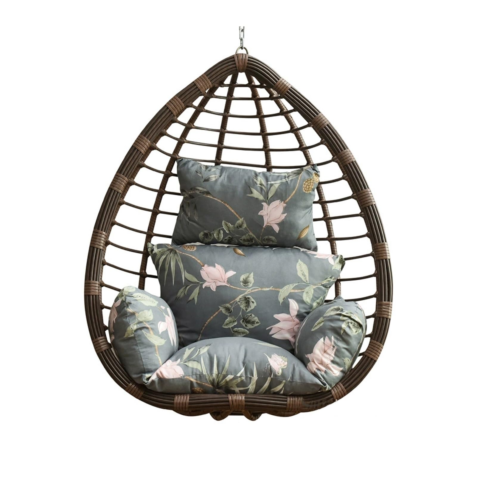 Genérico Cojín Estampado para Silla Tipo Huevo con reposacabezas: Almohadilla Gruesa y Suave para sillas Colgantes, cestas y hamacas; Ideal para Muebles de Patio y Exteriores (Silla no incluida)