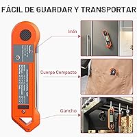 Vista 7 de Termómetro digital de carne ThermoPro TP19H resistente al agua para asar a la parrilla con retroiluminación ambidiestra y sensor de movimiento