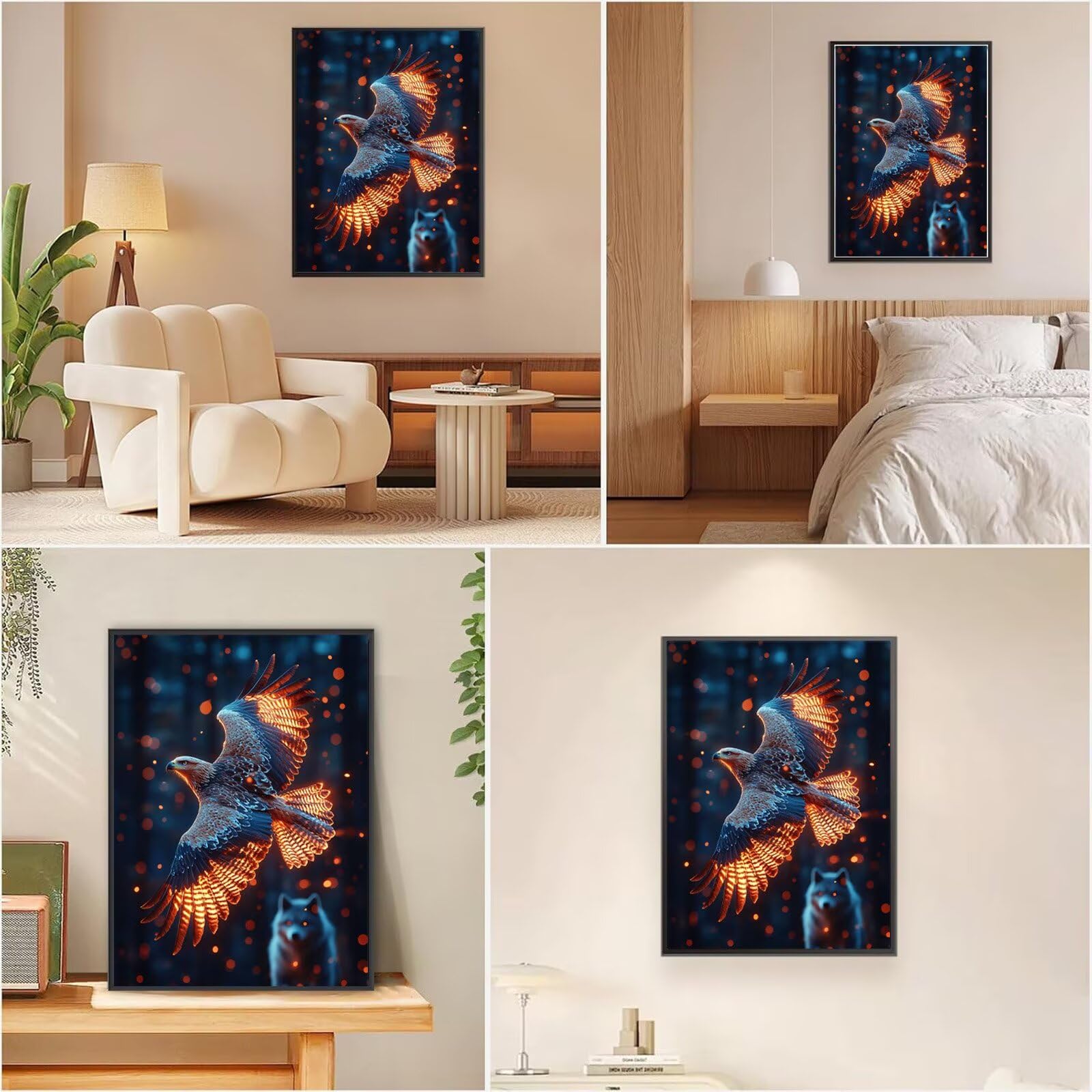 Traum Diamond Painting Adler Diamond Painting 60x80cm Vollbohrer Diamanten Kinder Anfänger Bastelset, DIY Set Erwachsene Kreativ Set für Erwachsene für Zimmer Wand Deko, Geschenke für Frauen, Model759